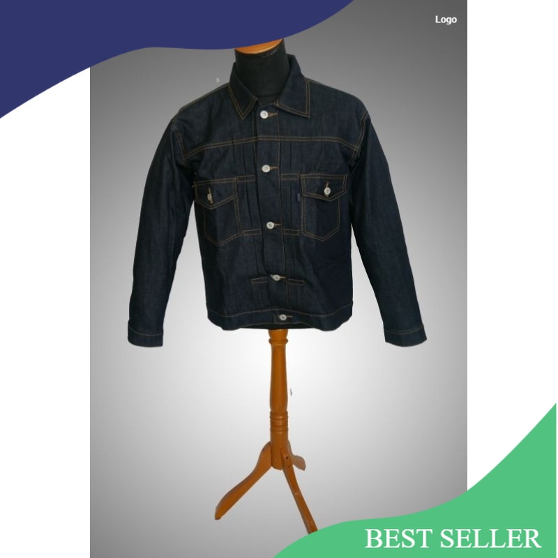 SIMISSTY DENIM. VINTAGE JACKET RAW DENIM 15 OZ TIPE 2. DARK BLUE COLOR. HEAVYWEIGHT DENIM/ Spesial