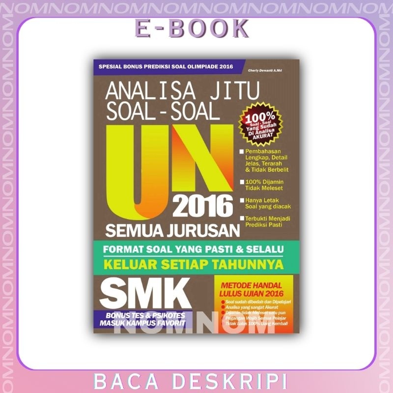 

[Indonesia] ANALISA JITU SOAL-SOAL UN 2016 SEMUA JURUSAN SMK