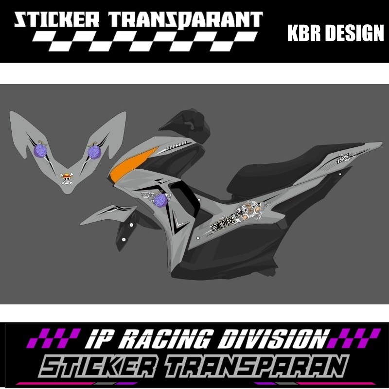 STRIPING TRANSPARAN AEROX NEW 155 CUSTOM ANIME ONE PIECE STRIPING TRANPARANT