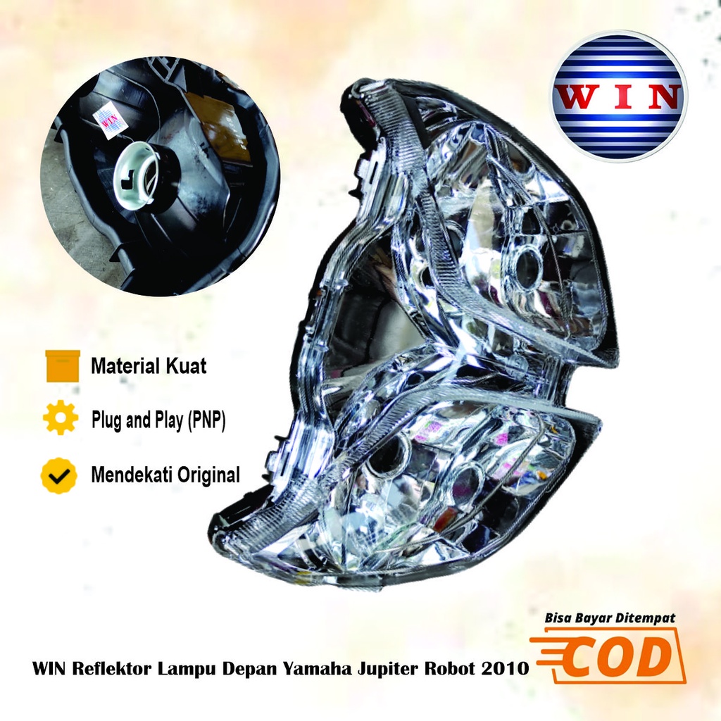 Lampu Depan Reflektor Yamaha Jupiter Z 2010 Headlamp Mika Kaca Motor