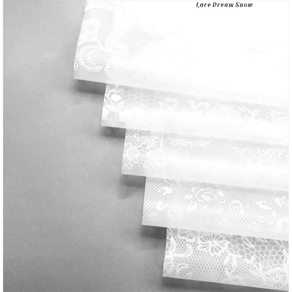 

[1 LEMBAR] WHITE ART LACE MOTIF TRANSPARENT CELLOPHANE Flower