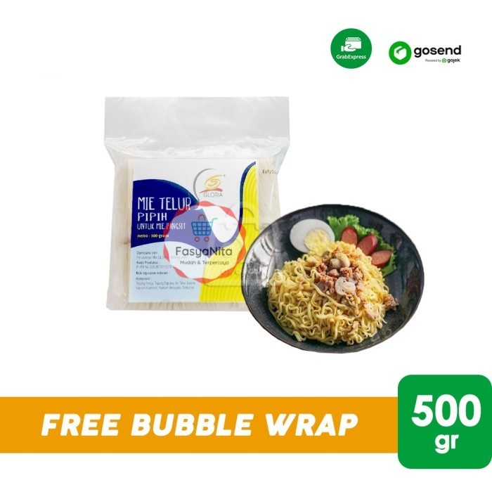 

Mie Telur Pipih untuk Mie Pangsit GLORIA 500gr (KHUSUS INSTANT) - FasyAnita Mart Denpasar