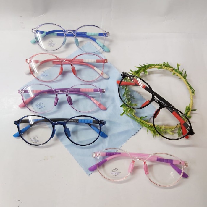 Frame Kacamata Anak 5289 lentur ringan - Hitam biru