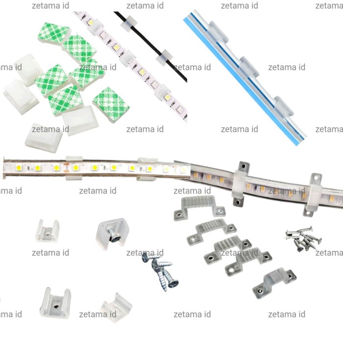 Klem Led Strip Plafon Dinding Klem Lampu Selang Led Strip Clamp