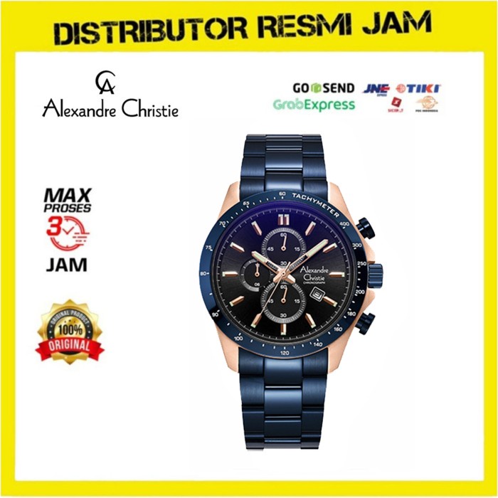 Jam Tangan Pria Alexandre Christie AC 6630 MC AC6630 Blue Rosegold