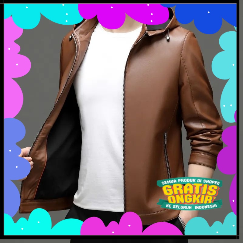 Jaket semi kulit kupluk - Jaket hoodie pria - Jaket keren 2023 - Jaket pria terbaru/ Underground