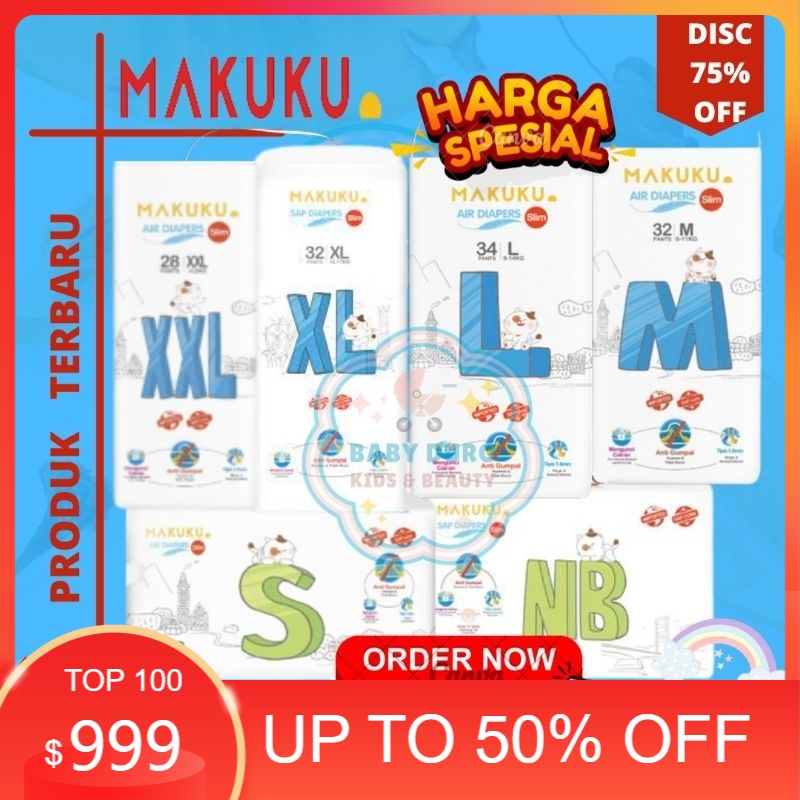 Mybabyshop.id | luritavia.id| (POPOK VIRAL) MAKUKU AIR DIAPERS SLIM/Pempers bayi/ Makuku Newborn/Dia