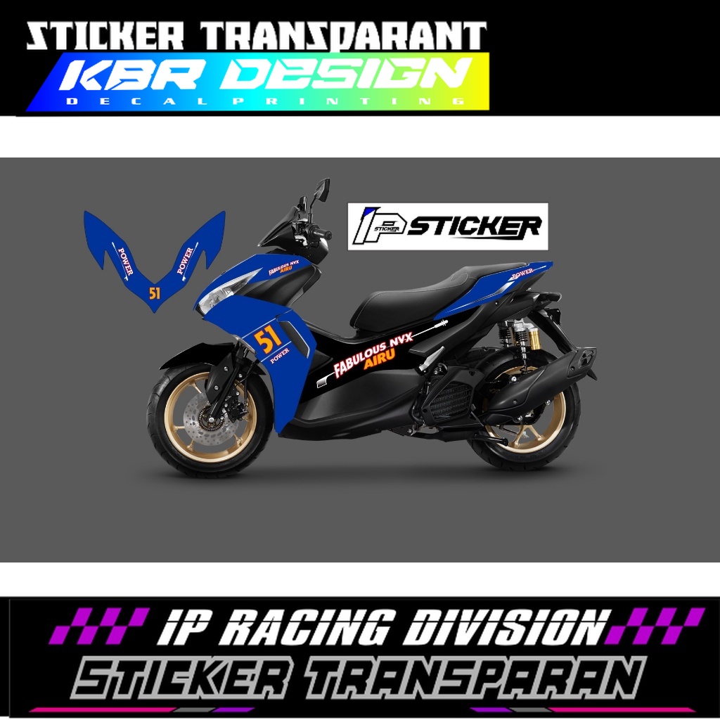 STICKER STRIPING TRANSPARAN AEROX  NEW CONNECTED 2022 - 2023 HORNET sticker motor tranparan kbr desi