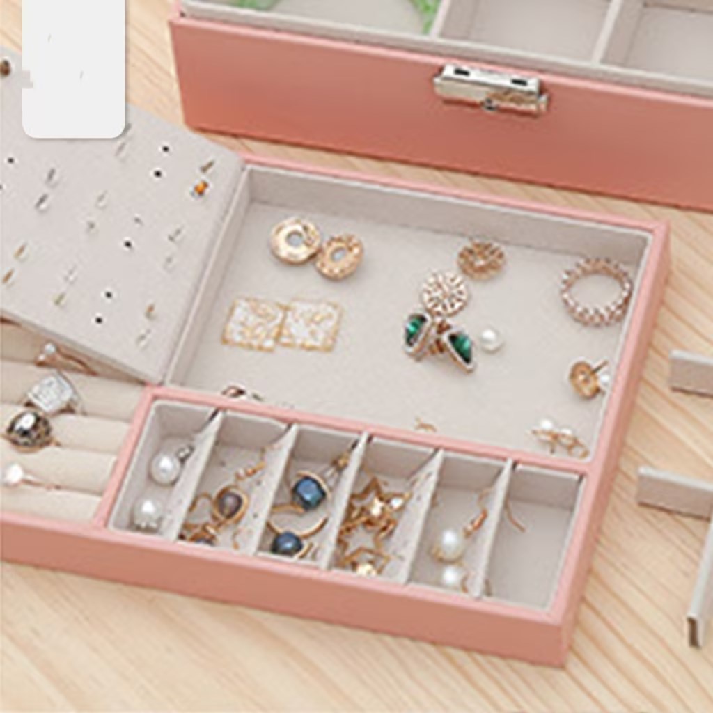 KING Dreams Kotak Tempat Perhiasan Travel Jewelry Box Penyimpanan Anting Kalung Gelang Cincin Emas Portable