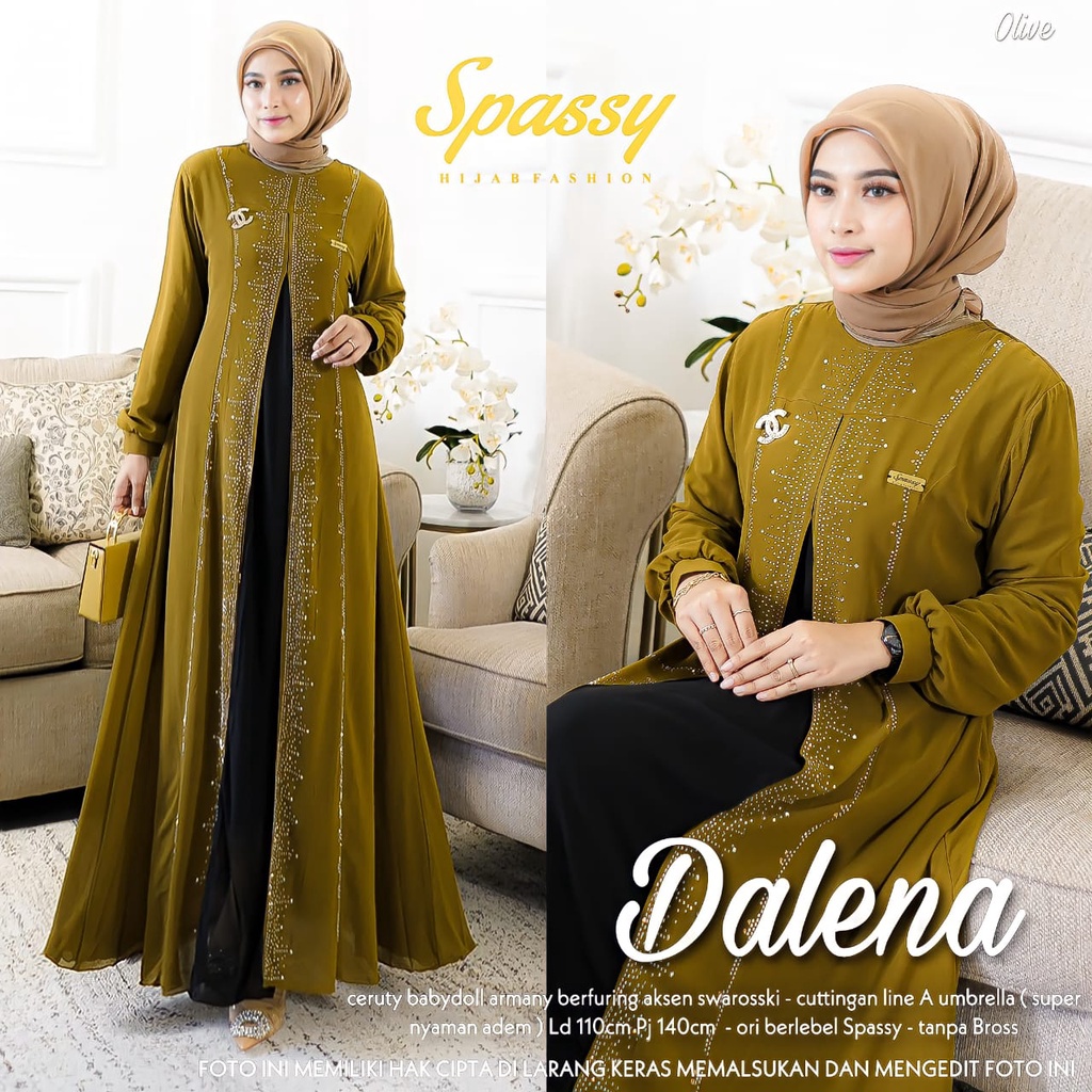 GAMIS TERBARU DALENA / HANIN SET MAXY DRESS WANITA MUSLIMAH ORIGINAL SPASSY | GAMIS TERBARU 2022