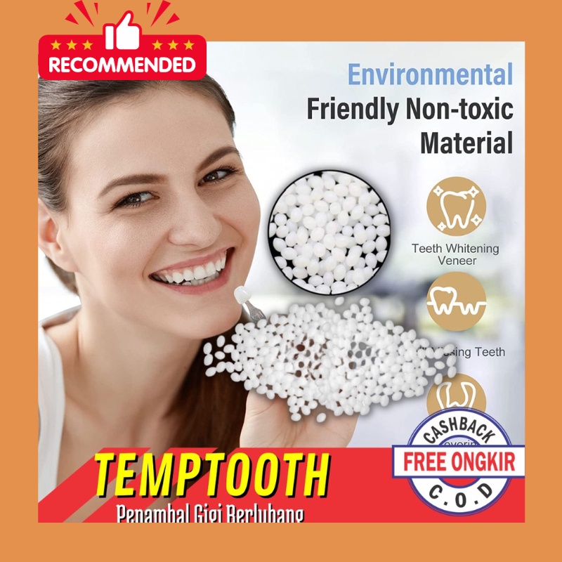 100 Butir Temptooth Original Penambal Gigi Ompong Gigi Patah Renggang Pengganti Gigi Palsu