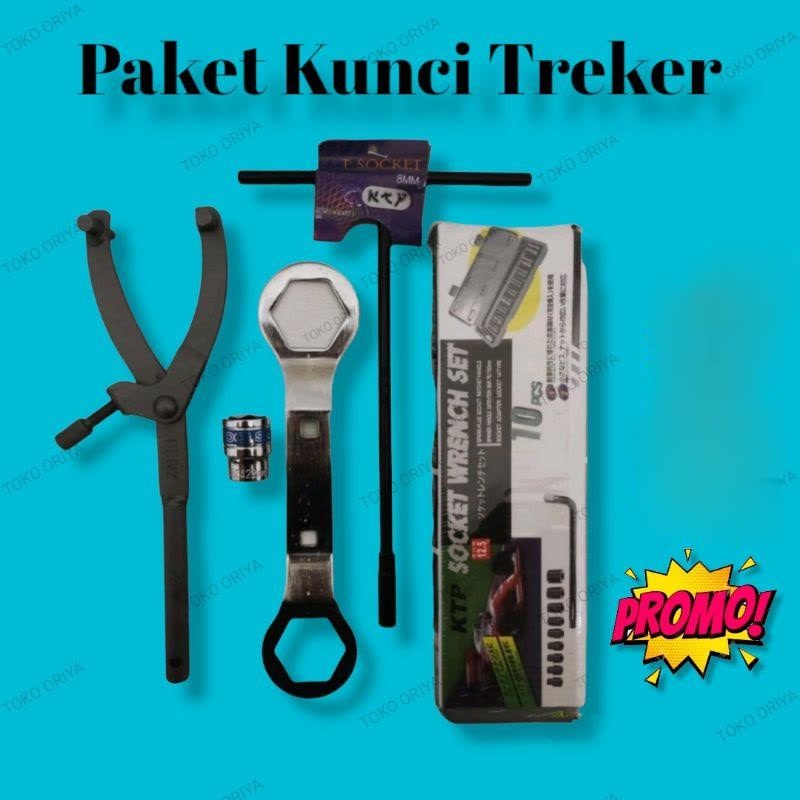 PROMO PAKET Treker CVT kunci mur Kopling 39 41 + shock 22 + kunci T8 + kunci shock set 10pc 8-24mm