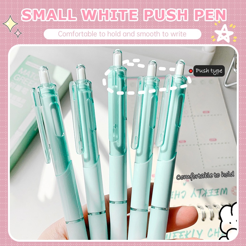 

COD ❤️ 5pcs Morandi Color Sederhana Gel Pen Set 0.5mm Black Ink Pena Siswa Super Smooth Pena Kreatif -Bellamy's