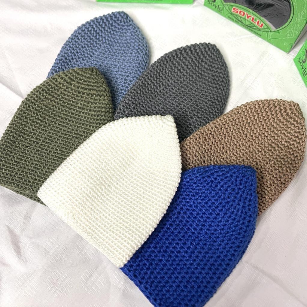 Peci Rajut Hadromi Tebal Rajut Yaman Putih Best Seller