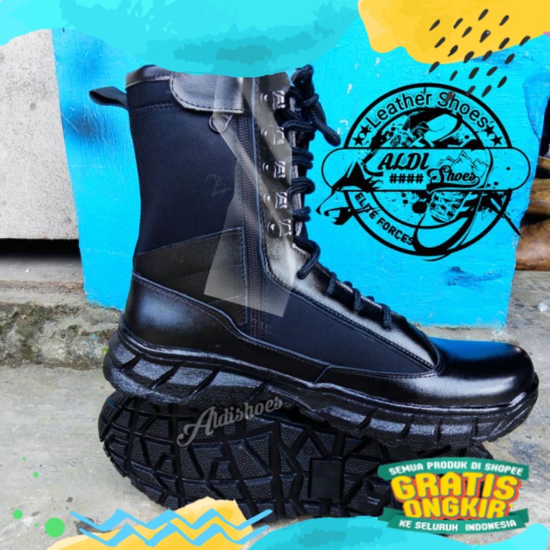 Sepatu Polri Brimob Sabhara /Sepatu Pdl Lapangan SabharaPdl Weba Tni Polri/ Karet