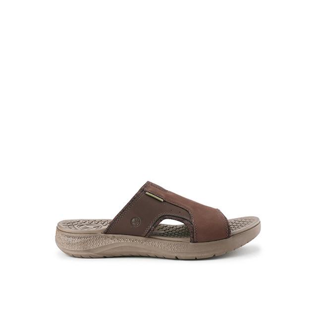 Hush Puppies Sandal Pria Activate Slide Deep Brown Nubuck