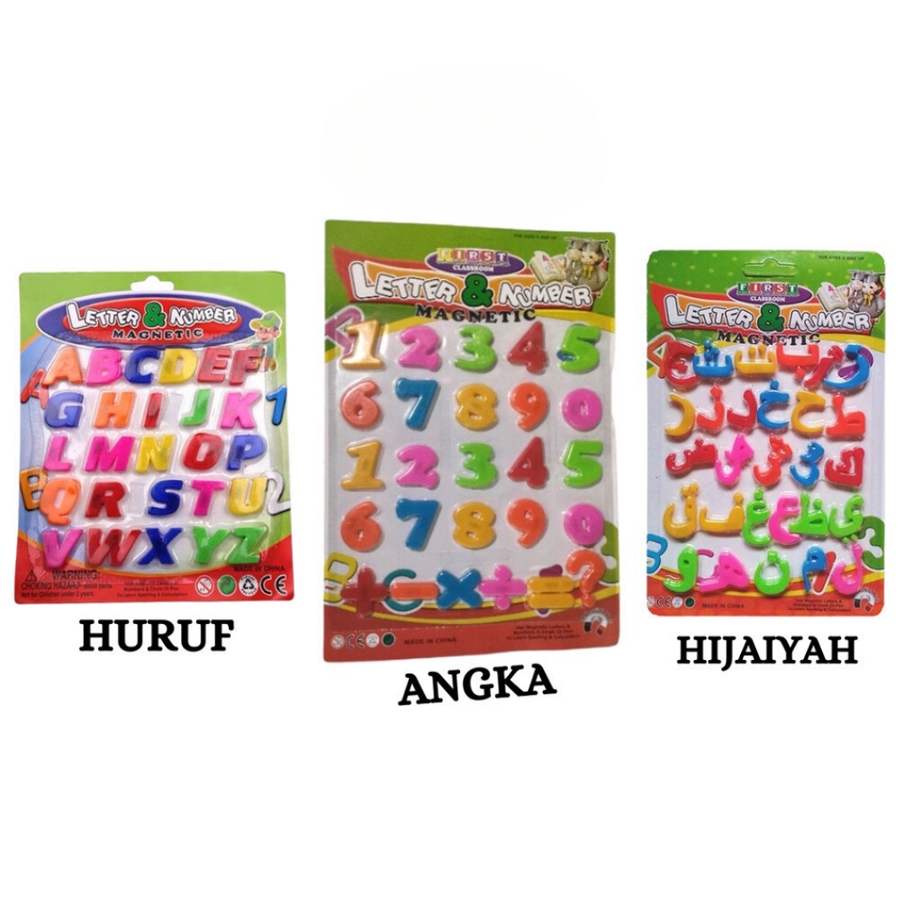 Letter Number Magnetic  Magnet Angka Huruf Hijaiyah  Magnet Kulkas  Magnet Edukasi  Mainan Edukasi A