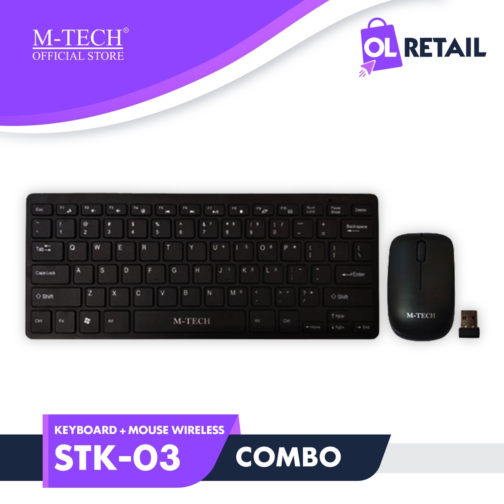 M-Tech Keyboard Mini Multimedia Combo Mouse Wireless STK03 / STK-03 Original