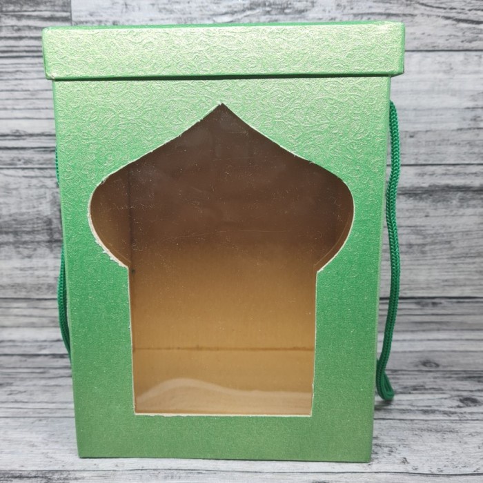 

DJS-987 box kue kering 15x15x21cm/ hard box / kotak lebaran / hamper - hijau akar T3