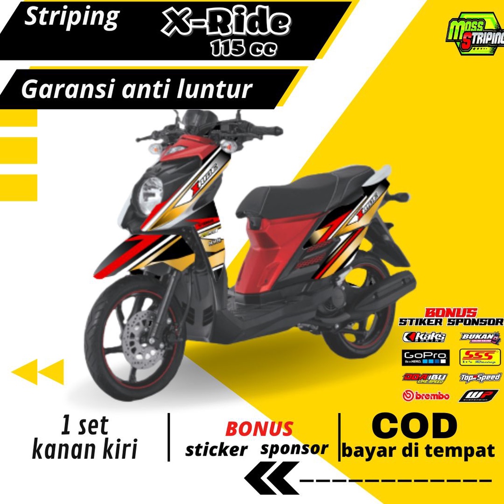Striping Stiker Lis decal yamaha XRIDE 115 X RIDE X-RIDE OLD 115 2013 2014 2015 2016 2017 semi fullb