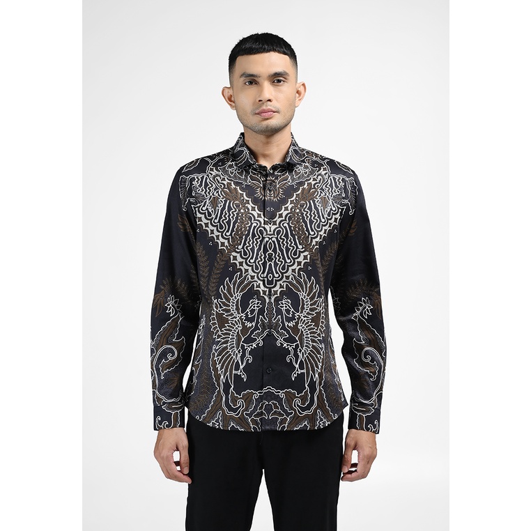 MOC Kemeja Batik Lengan Panjang Pria RAFANDRA-BLACK