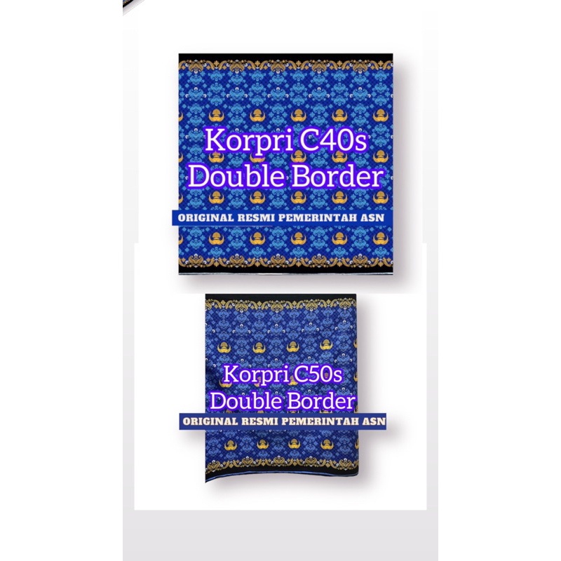 KORPRI BIRU PNS INDONESIA DOUBLE BORDER - SERAGAM BATIK PNS - BATIK RESMI KORPRI-KAIN RESMI KORPRI -