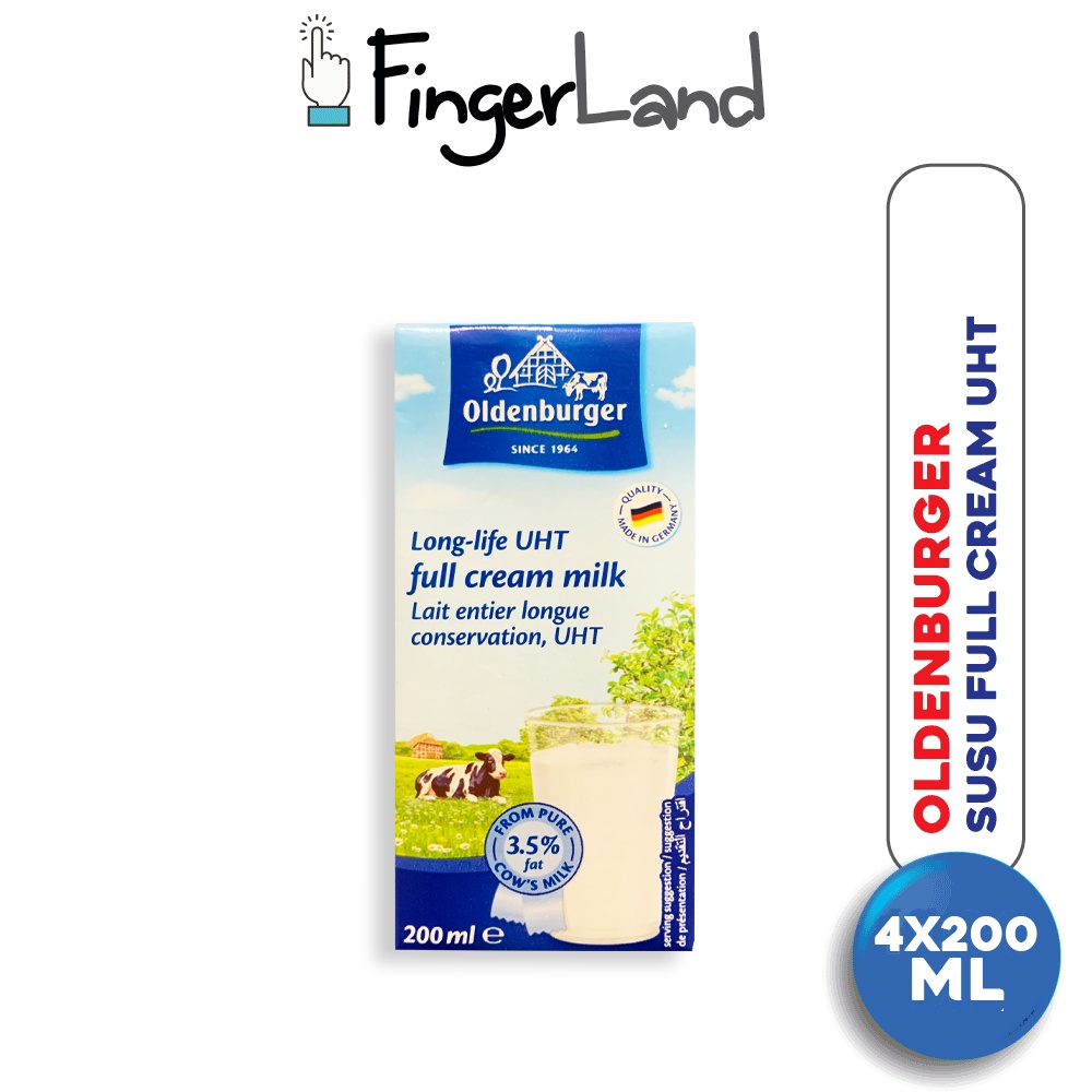 

OLDENBURGER UHT Full Cream 3,5% Fat-S 200 ml Susu Full Cream 4 PCS