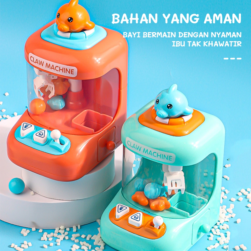 Tatajoy Mesin Capit Mini Mainan Mesin Capit Dengan Musik Dan Lampu Mainan Claw Game Anak Edukasi Permainan Doll