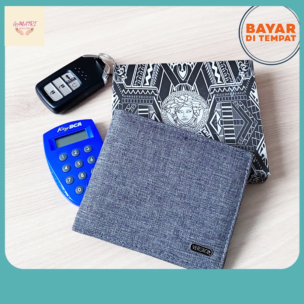 Tas Kekinian / Promo 10 Hari Versace Fashion Dompet Pria Bahan Kulit kanvas JP10 + Free Box Exclusiv