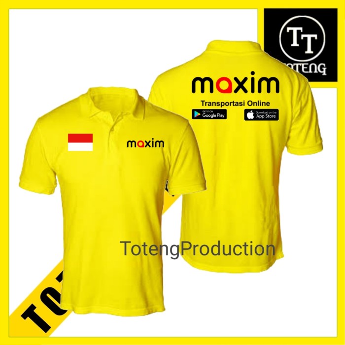Polo Shirt - baju Tshirt Kaos berKerah ojol Maxim kuning pria wanita murah