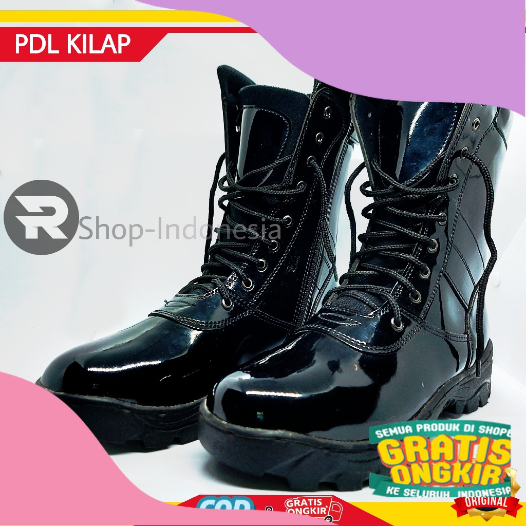 Sepatu PDL TNI Kilap Tanpa di Semir | PDL Dinas Lapangan Satpam Security POLRI Sepatu PDL TNI/ tingg