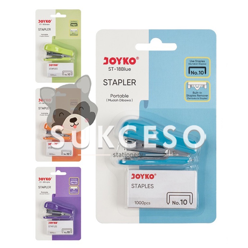 

Joyko Stapler ST-18 1 SET ( Stepler + Isi ) Stepler dan Staples Hekter