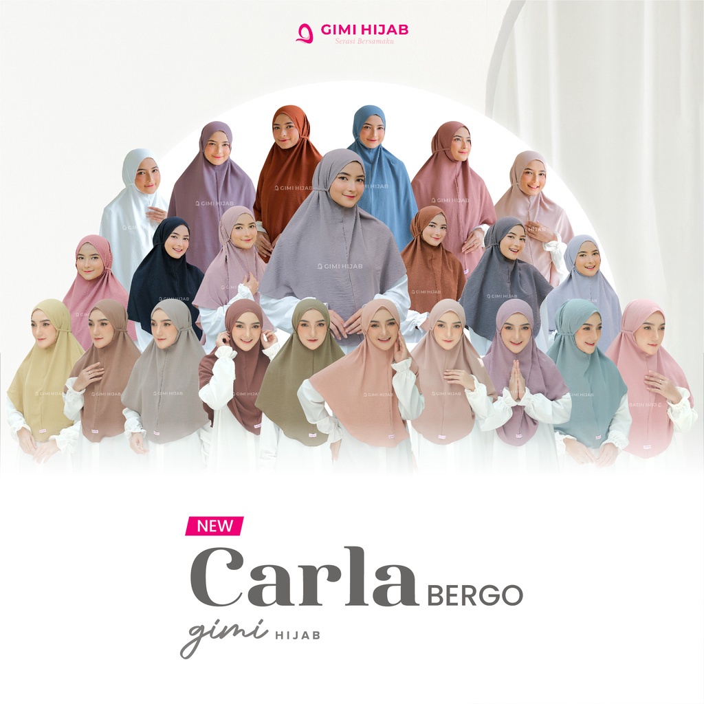 Gimi Hijab Carla Bergo Green Earth - Bergo Premium Wanita Muslim Muslimah Hijab Basic Polos Instant Terbaru Bahan Ironless Warna Green Earth Kerudung Instan Pet Tebal Elegan Cantik Mewah Syari Kualitas Butik Best Seller-4