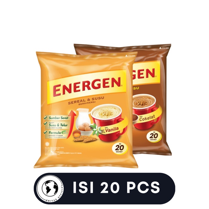 

Sereal Energen Pack Bag isi 20 pcs - Vanila