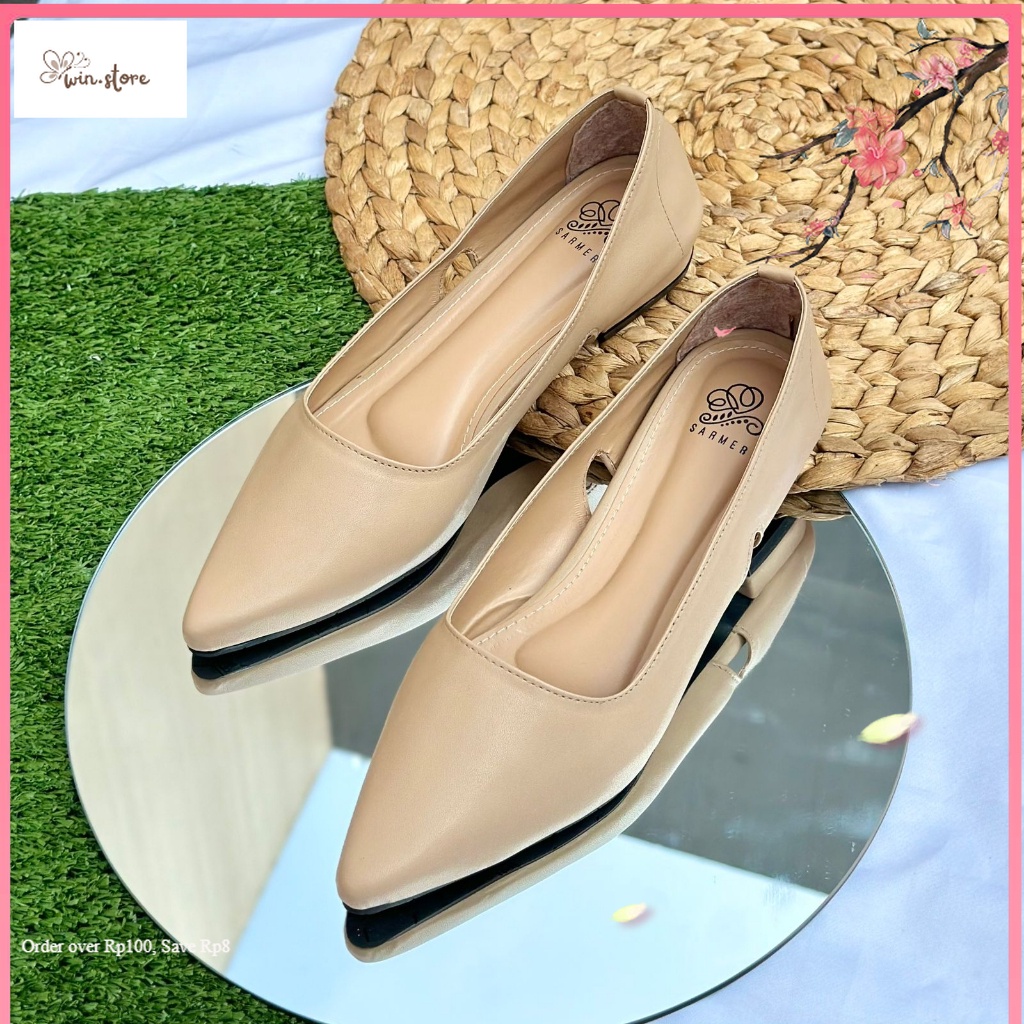 Flat Shoes Terkini / SARMER - JANICE HEELS NUDE 3CM