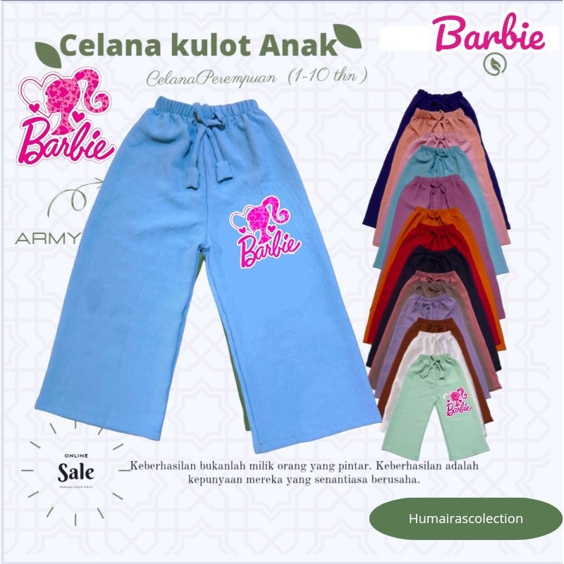 CELANA KULOT BARBIE/KULOT ANAK BARBIE/KULOT BARBIE PINK/ CELANA KULOT/CELANA KULOT ANAK PEREMPUAN / 