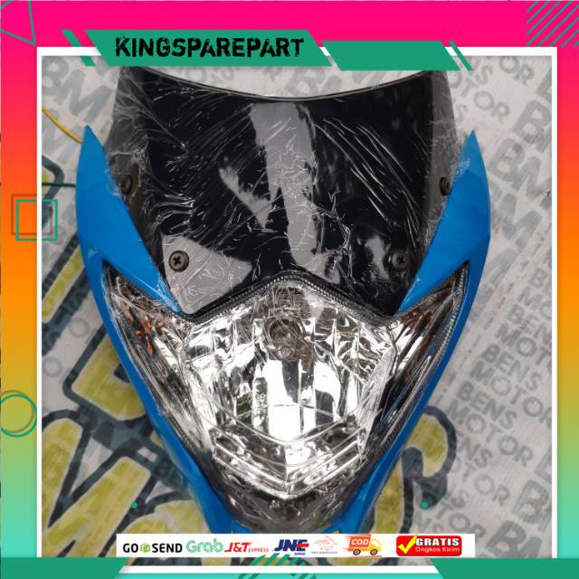 Kedok Lampu Satria Fu Facelift 2015 - Biru / Batok Lampu Depan Full Set Satria Fu facelift Biru