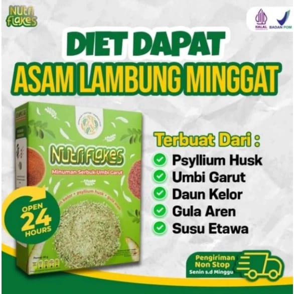 

100% ORIGINAL Nutriflakes Sereal Umbi Garut Asam Lambung - Ampuh Mengatasi Asam Lambung Gerd, Maag