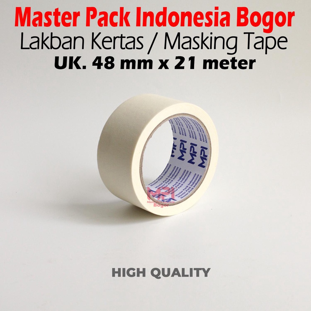 

Lakban Kertas 45 mm x 21 Meter - Masking Tape 45 mm x 21 M - Master Pack Indonesia Bogor