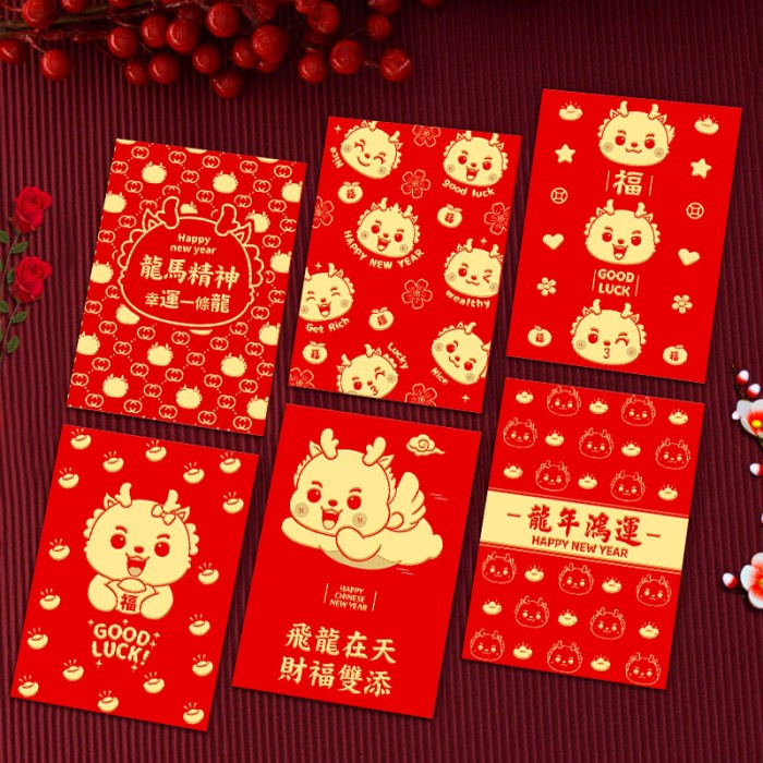 

IMLEK 2024 Angpao Naga 2024 isi 6 Merah Pendek Angpau Merah Tebal Premium Ampao Sincia Harga Grosir Murah