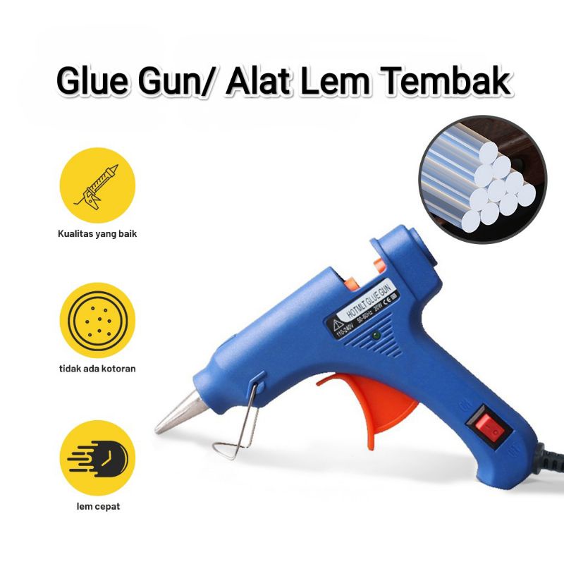 

「Skylo」Glue Gun Lem Tembak On-Off 20Watt 60w/Hot Melt Mini/Alat Lem Tembak