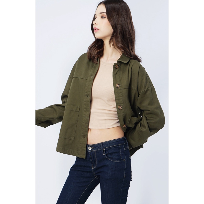Logo Jeans Jaket Wanita Zeline Army 34411L5AR