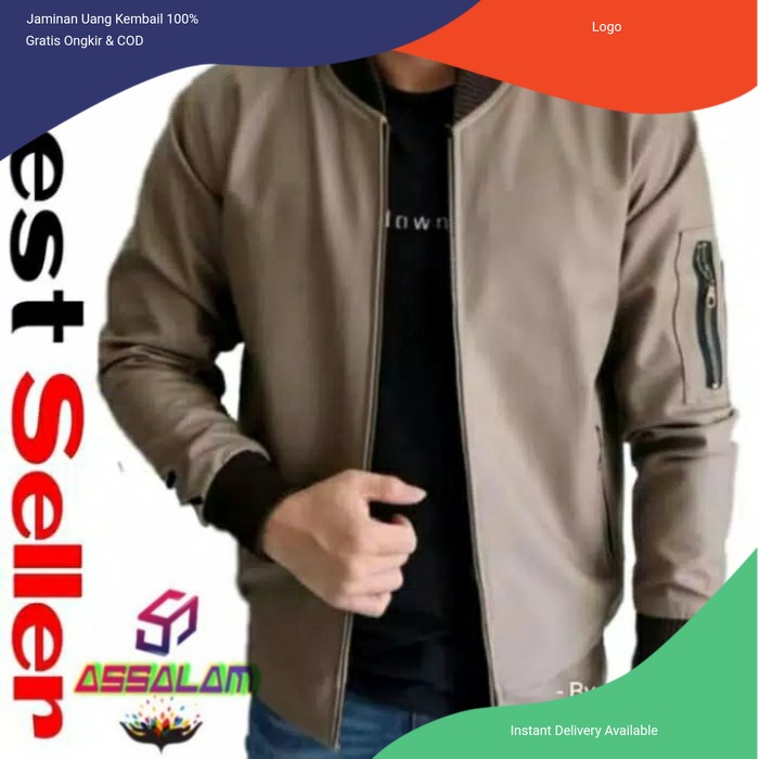 Jaket Kulit Domba Asli Pria Original ARL 033 Silverstone RFLA Ariel Noah Jaket Bomber