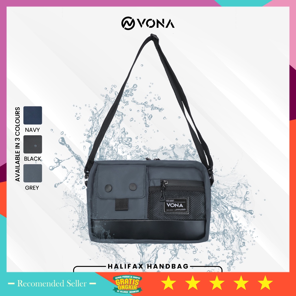Tas Pria keren Casual BRanded Premium Murah Original kuat - VONA Halifax Sling Bag - Handbag Clutch 