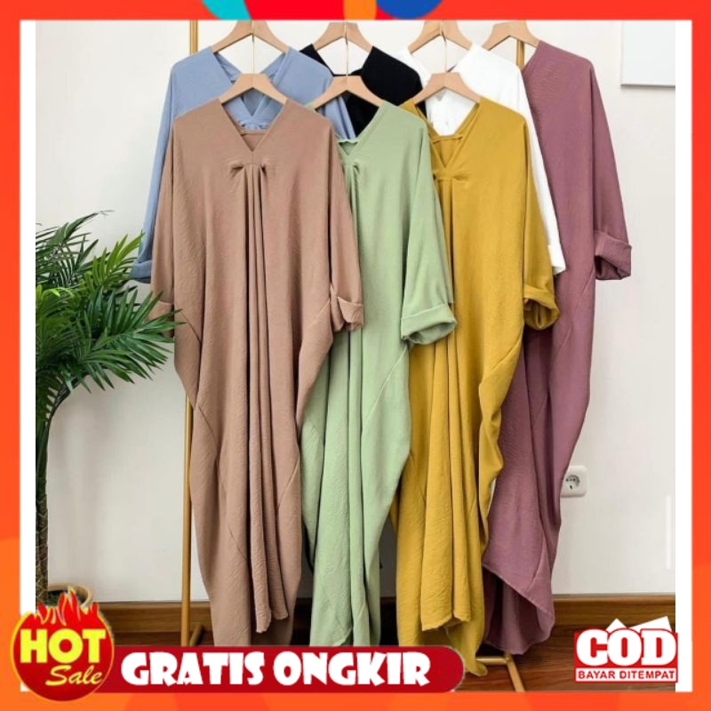 KAIN ADEM HALUS TEBAL / Kaftan Crinkle Airflow Premium / Gamis Crinkle / Kaftan Viral
