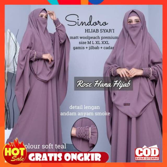 KAIN ADEM HALUS TEBAL / sindoro syari ori rosehana hijab gamis syar'i umroh haji set khimar cadar po