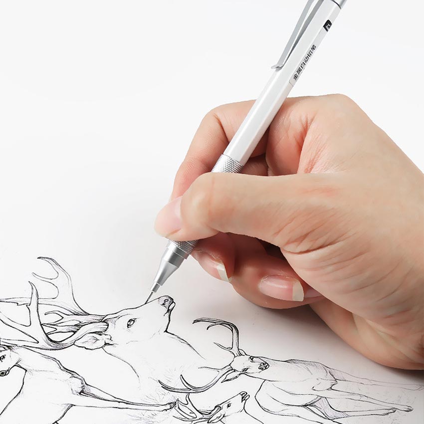 

0.5 mm Pensil Mekanik Metal Mechanical Drafting Pencil dengan Pusat Gravitasi Rendah Untuk Sekolah /