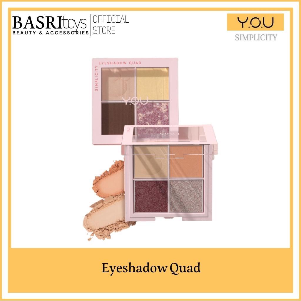 Y.O.U Simplicity Eyeshadow Quad | Makeup Palette 4 Warna | Pigmented Glitter | Kosmetik Mata