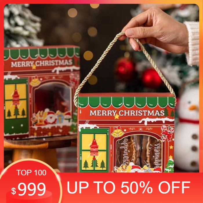 

HADIAH NATAL/DEKORASI NATAL/ Kotak Hampers Natal Kotak Cookies Natal Kotak Christmas kotak kado