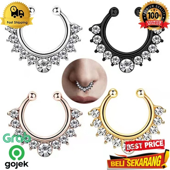 Anting hidung palsu tanpa tindik fake earring anting tinduk palsu ,/ septum ring / anting hidung pal